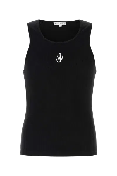 JW ANDERSON JW ANDERSON BLACK COTTON TANK TOP