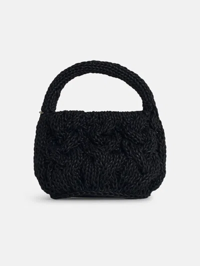 JW ANDERSON 'KNIT' BLACK LEATHER BAG