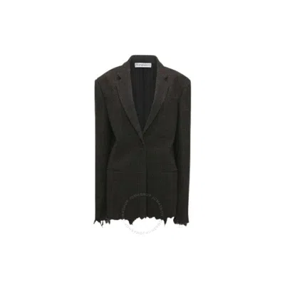 JW ANDERSON JW ANDERSON LADIES GREY DISTRESSED-EFFECT BLAZER