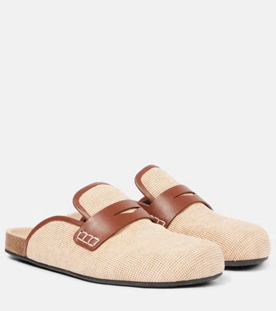 JW ANDERSON LEATHER-TRIMMED MULES
