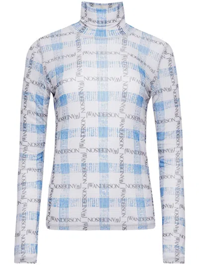 JW ANDERSON LOGO CHECK-PRINT TOP