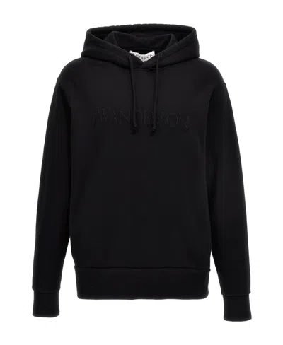 JW ANDERSON JW ANDERSON LOGO EMBROIDERED DRAWSTRING HOODIE
