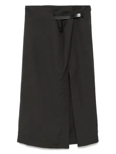 JW ANDERSON LOGO-STRAP MIDI SKIRT