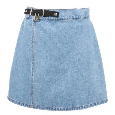JW ANDERSON JW ANDERSON PADLOCK STRAP MINI DENIM SKIRT