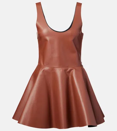 JW ANDERSON PEPLUM LEATHER MINIDRESS