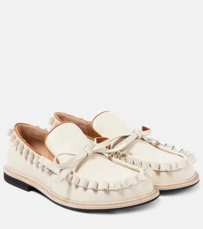 JW ANDERSON RUFFLED LEATHER MOCCASINS