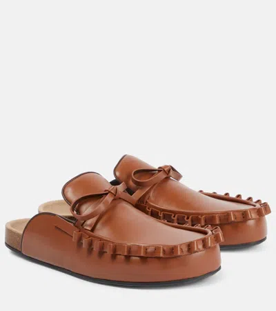 JW ANDERSON RUFFLED LEATHER MULES
