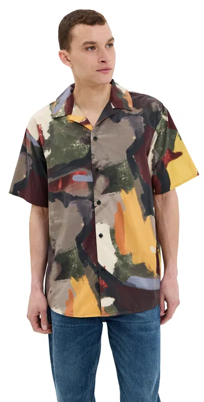 JW ANDERSON SHORT SLEEVE PRINTED SHIRT OLIVE