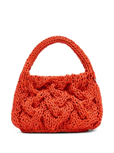 JW ANDERSON SMALL CABLE-KNIT TOTE BAG
