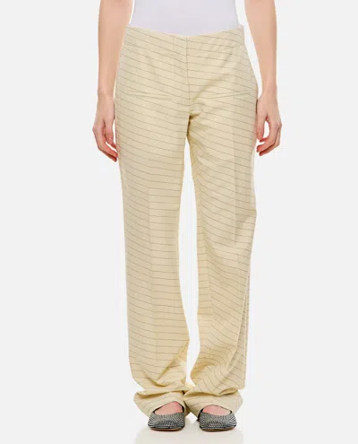 JW ANDERSON WOMEN WHITE FRONT POCKETS STRAIGHT TROUSERS, 28 LUXURY PANTS FOR WOMEN DARVEYS