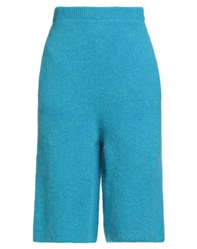 JW ANDERSON JW ANDERSON WOMAN SHORTS & BERMUDA SHORTS AZURE SIZE S ACRYLIC, POLYAMIDE, MOHAIR WOOL, WOOL