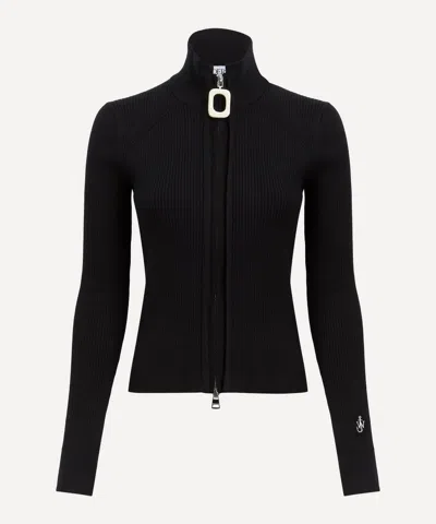 JW ANDERSON JW ANDERSON WOMEN'S FITTED ZIP UP CARDIGAN