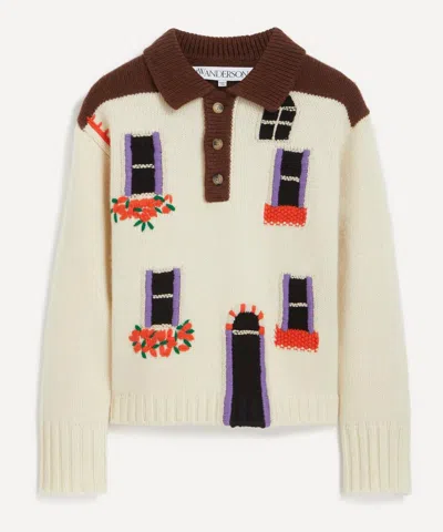 JW ANDERSON JW ANDERSON WOMEN'S INTARSIA HOUSE POLO JUMPER
