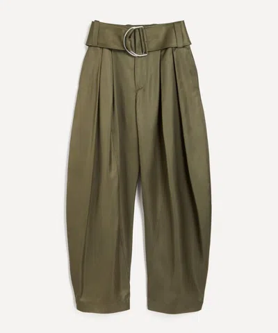 JW ANDERSON JW ANDERSON WOMEN'S KHAKI PLEATED D-RING TROUSERS