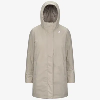 K-WAY DOWN JACKET WOMAN K-WAY SOPHIE SOFT TOUCH MARMOTTA K71326W-B2X BEIGE CASHMERE-GREY GOAT