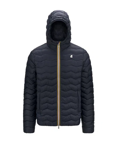 K-WAY LOGO-PATCH HOODED PADDED JACKET