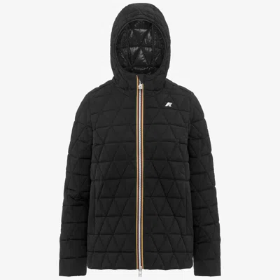 K-WAY SHORT JACKET WOMAN K-WAY MADLAINE DIAMOND QUILTED WARM K2136FW-USY BLACK AS WELL