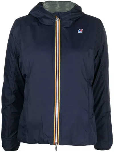 K-WAY STRIPE-DETAIL HOODED DOWN JACKET