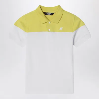 K-WAY WHITE/GREEN ACACIA COTTON POLO