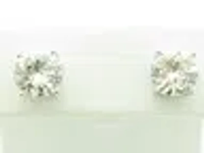 KABBALAH KING PLATINUM STERLING SILVER ROUND CUT WHITE SAPPHIRE 2.00CT EACH STUD EARRINGS 8MM