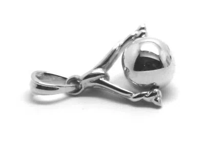 KAEDESIGNS JEWELLERY KAEDESIGNS, 9CT 9K SOLID GENUINE WHITE GOLD 8MM EURO BALL SPINNER PENDANT