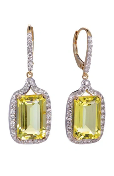 KAHN HIGH JEWELRY KAHN HIGH JEWELRY LEMON QUARTZ EARRINGS WITH DIAMONDS