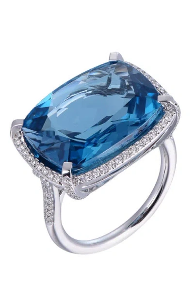 KAHN HIGH JEWELRY KAHN HIGH JEWELRY LONDON BLUE TOPAZ RING WITH DIAMONDS