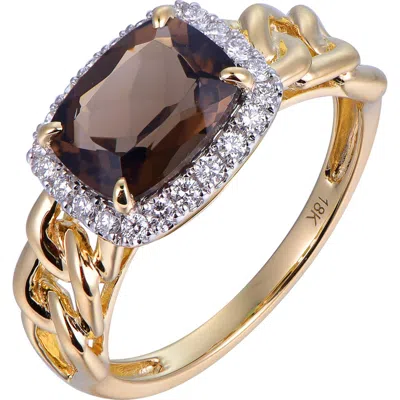 KAHN HIGH JEWELRY KAHN HIGH JEWELRY SMOKY QUARTZ RING WITH DIAMONDS