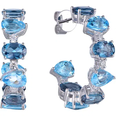 KAHN HIGH JEWELRY KAHN HIGH JEWELRY SWISS BLUE & LONDON BLUE TOPAZ EARRINGS WITH DIAMONDS