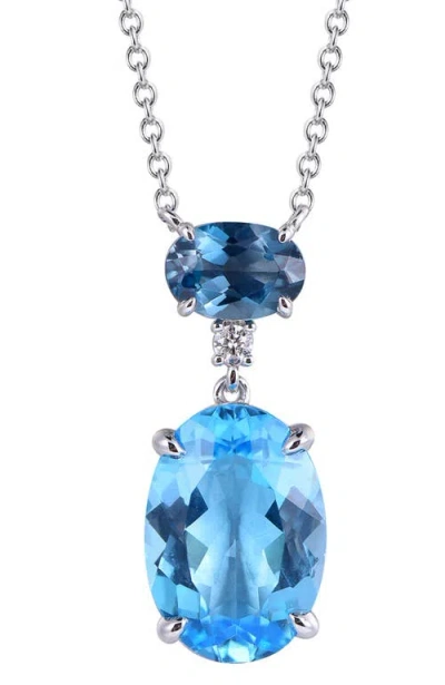 KAHN HIGH JEWELRY KAHN HIGH JEWELRY SWISS BLUE & LONDON BLUE TOPAZ NECKLACE WITH DIAMONDS
