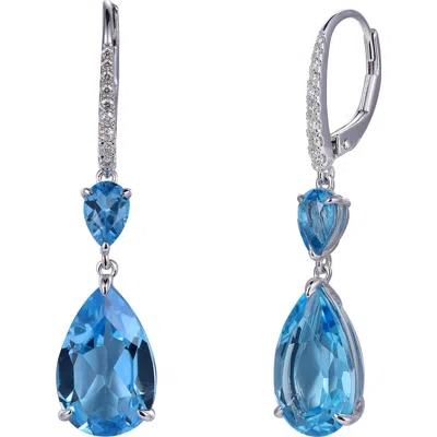 KAHN HIGH JEWELRY KAHN HIGH JEWELRY SWISS BLUE TOPAZ EARRINGS WITH DIAMONDS