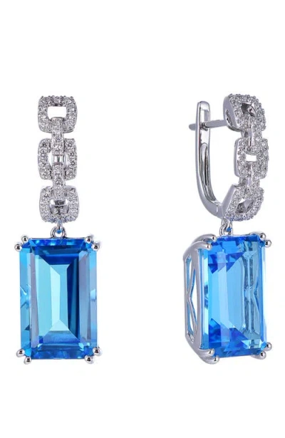 KAHN HIGH JEWELRY KAHN HIGH JEWELRY SWISS BLUE TOPAZ EARRINGS WITH DIAMONDS
