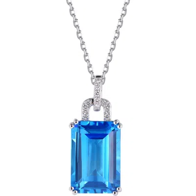 KAHN HIGH JEWELRY KAHN HIGH JEWELRY SWISS BLUE TOPAZ NECKLACE WITH DIAMONDS