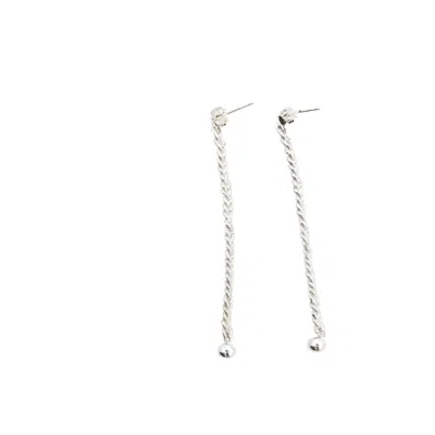 KAHO DESIGN WOMEN'S SILVER ELLA BRAIDED EARRINGS