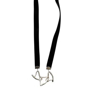 KAHO DESIGN WOMEN'S SILVER ZOE TWO SNAKE NECKLACE