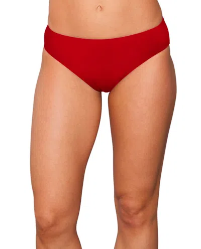 KALLURE WOMEN'S HIPSTER SWIM BOTTOM IN RED