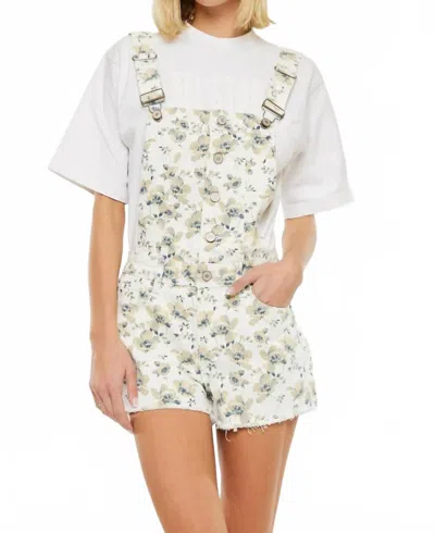 KANCAN ROSIE PRINTED OVERALLS IN WHITE