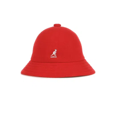 KANGOL MEN'S WOOL CASUAL RED BUCKET HAT