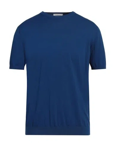 KANGRA CASHMERE KANGRA MAN SWEATER BLUE SIZE 42 COTTON