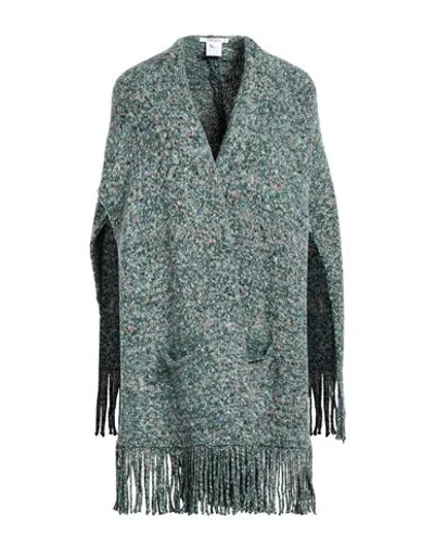 KANGRA CASHMERE KANGRA WOMAN CAPE GREEN SIZE S COTTON, ALPACA WOOL, POLYAMIDE, POLYESTER