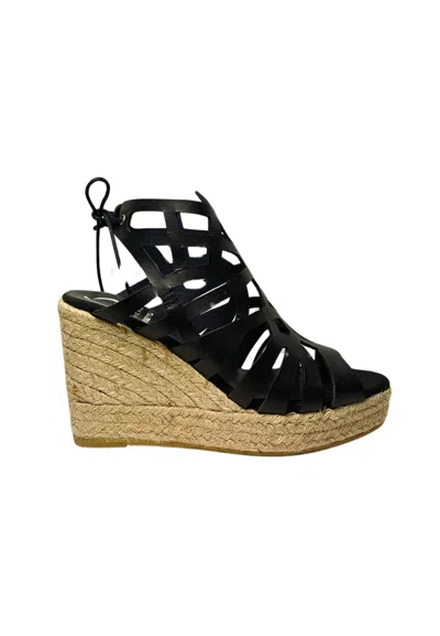 KANNA WOMEN'S SHOES KANNA SANDAL PERFORATED-LUCIDO NEGRO-ZEPPA