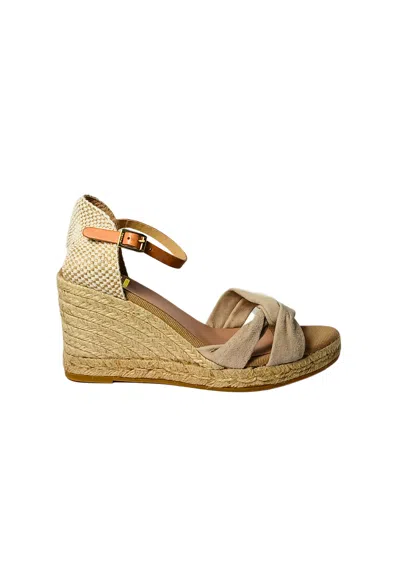 KANNA WOMEN'S SHOES KANNA SANDAL WITH KNOT-CLOSE WITH TAUPE FRONT