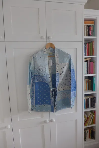 KAPITAL KAKASHI BANDANA PATCHWORK KIMONO SHIRT - SAX