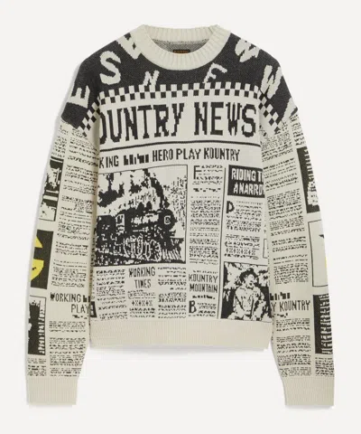 KAPITAL KAPITAL MENS 8G KNIT NEWSPAPER JUMPER