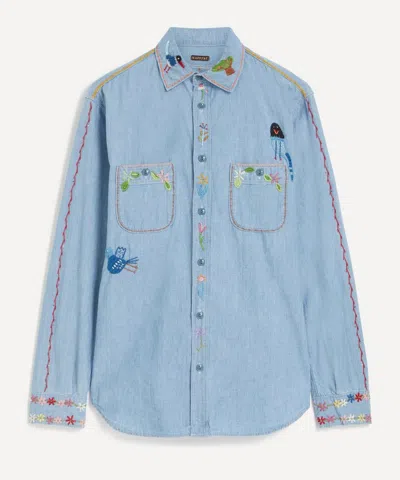 KAPITAL KAPITAL MENS CHAMBRAY MAGPIE WORK SHIRT