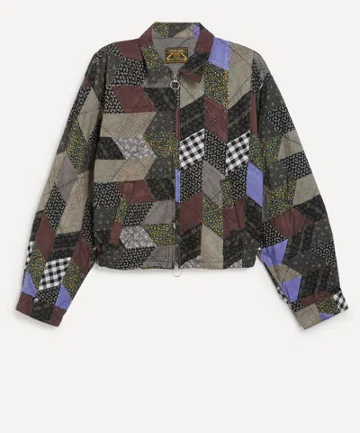 KAPITAL KAPITAL MENS YABANE QUILT PATCHWORK DRIZZLER PARKA