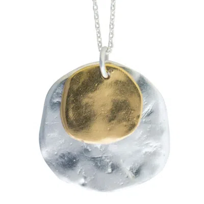 KAREN HALLAM WOMEN'S SILVER / GOLD IBIZA DOUBLE DISC NECKLACE