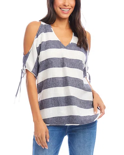 KAREN KANE COLD SHOULDER TIE SLEEVE TOP