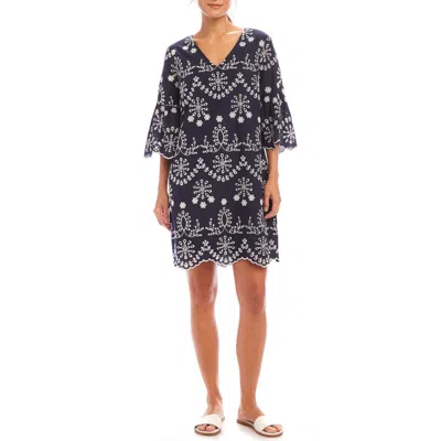 KAREN KANE KAREN KANE EMBROIDERED COTTON SHIFT DRESS