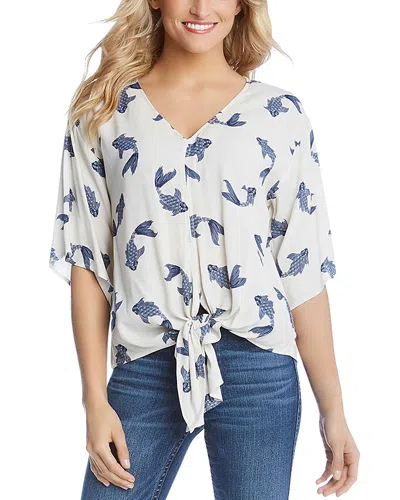 KAREN KANE PRINTED TIE HEM TOP